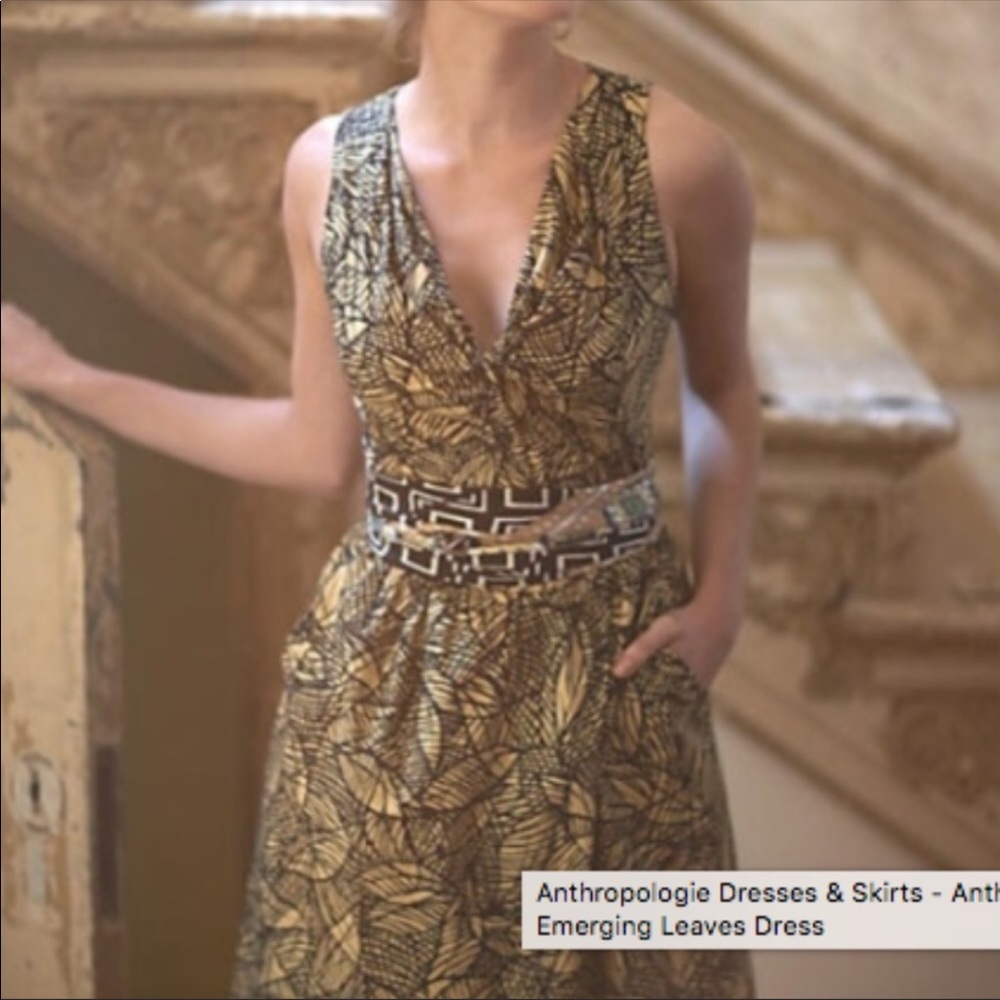 Anthropologie emerging leaves dress